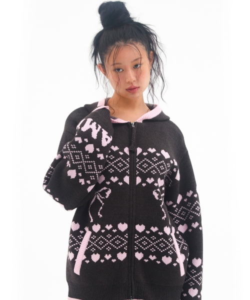 COWICHAN KNIT HOODIE ZIP-UP CHARCOAL