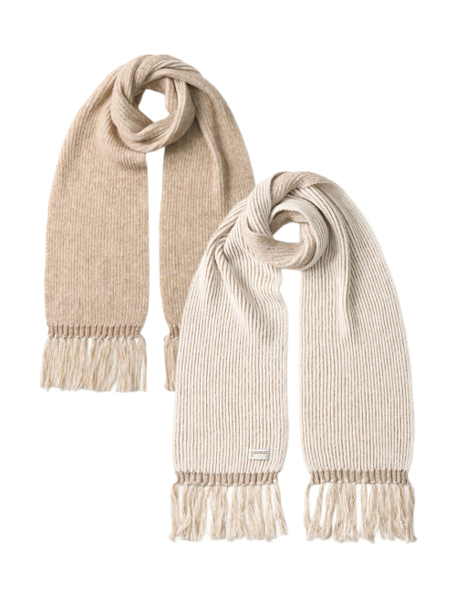 Rain Tassel Knit Muffler (Beige&Cream)