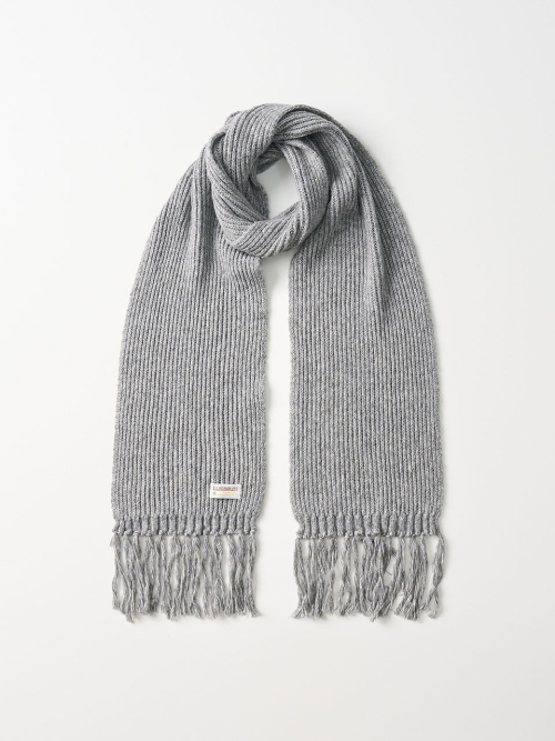 Rain Tassel Knit Muffler (Gray)