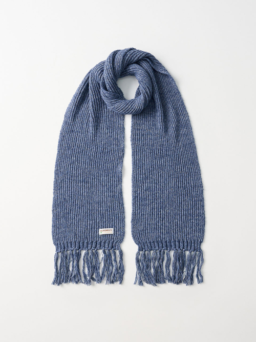 Rain Tassel Knit Muffler (Blue)