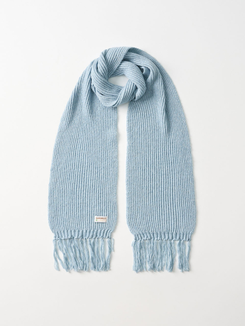 Rain Tassel Knit Muffler (Sky Blue)