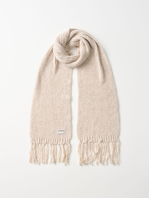 Rain Tassel Knit Muffler (Ivory)