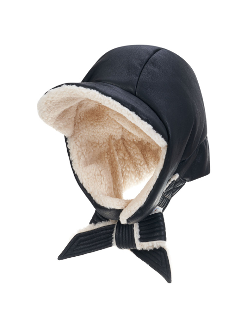 Leather Poddle Padding Balaclava (Black)