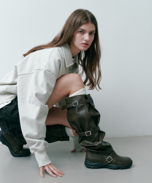 Pierce Wide Long Boots 412548011 (3.5cm)