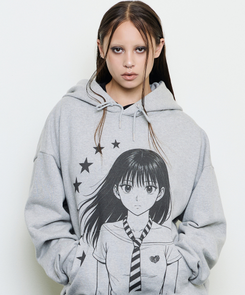 EV STAR GRAPHIC HOODIE(GRAY)
