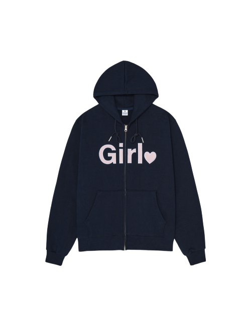 Girl zip-up hoodie - Navy