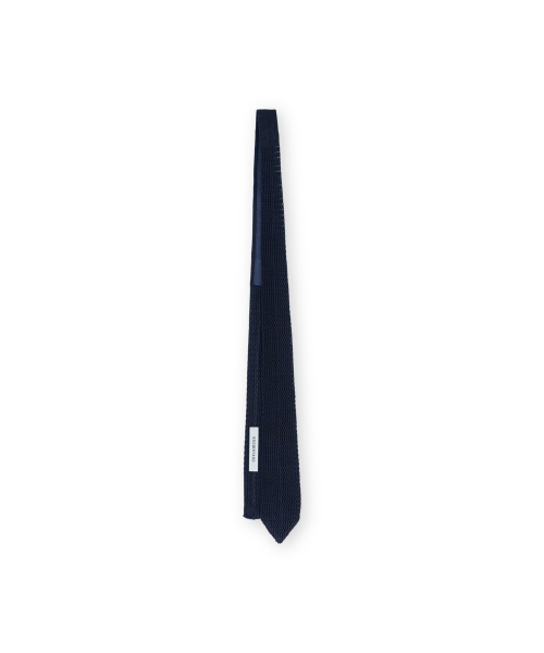 Silk Knit Tie, Dark Navy