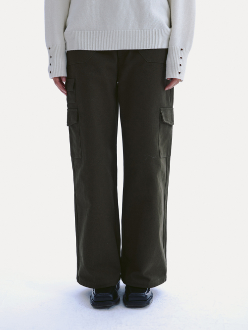 COTTON UTILITY CARGO PANTS_ KHAKI