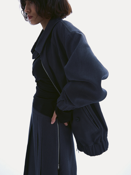 SLIDE PLEATED SKIRT_ GREY