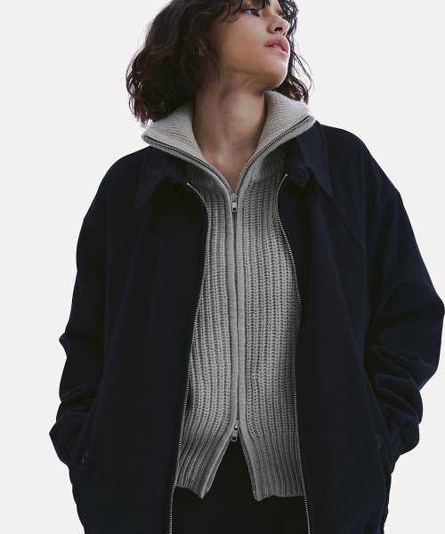 TENCEL WOOL OVERSIZED BLOUSON_ BLACK
