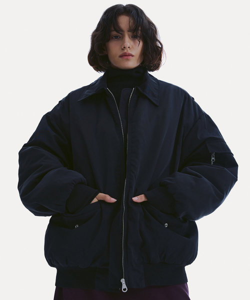 VINTAGE COLLAR BLOUSON_ BLACK