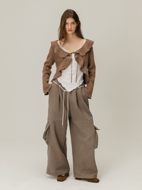 PIGMENT CARGO SWEATPANTS / BROWN
