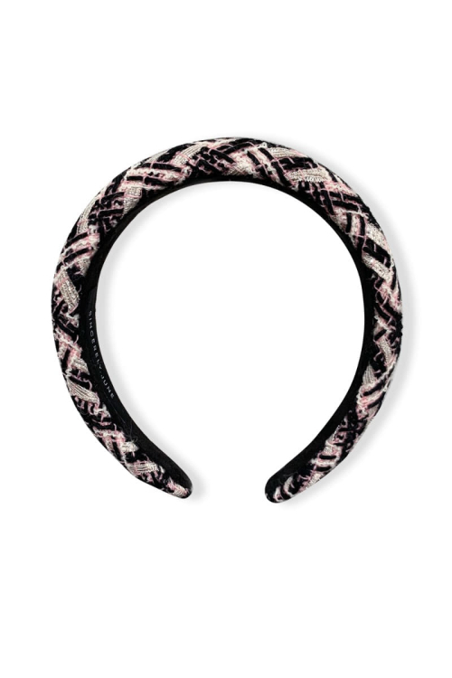 Pink Check Tweed Hairband