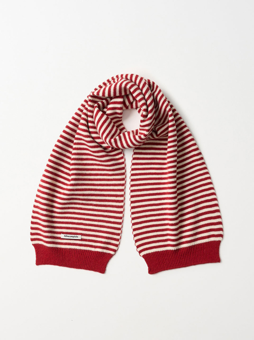 Candy Stripe Knit Muffler (Red & Ivory)