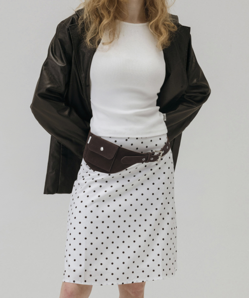 SUEDE POCKET BELT BAG_CHOCO