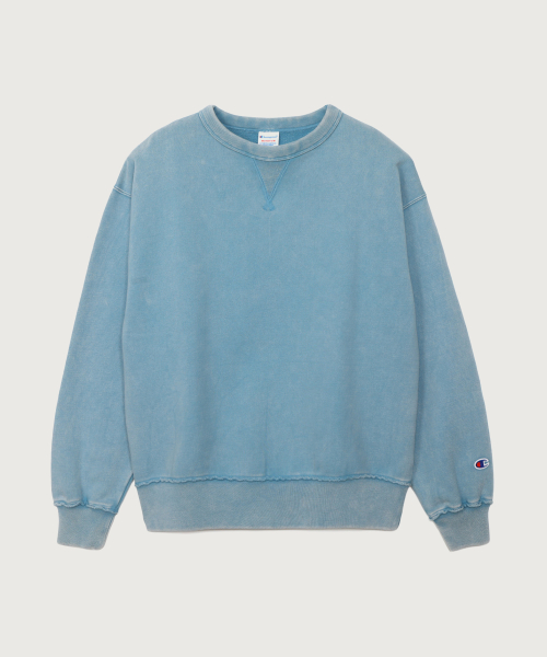 여성 빈티지 워싱 루즈핏 기모 스웨트셔츠 Wash Blue