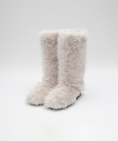 FUR LONG BOOTS IVORY