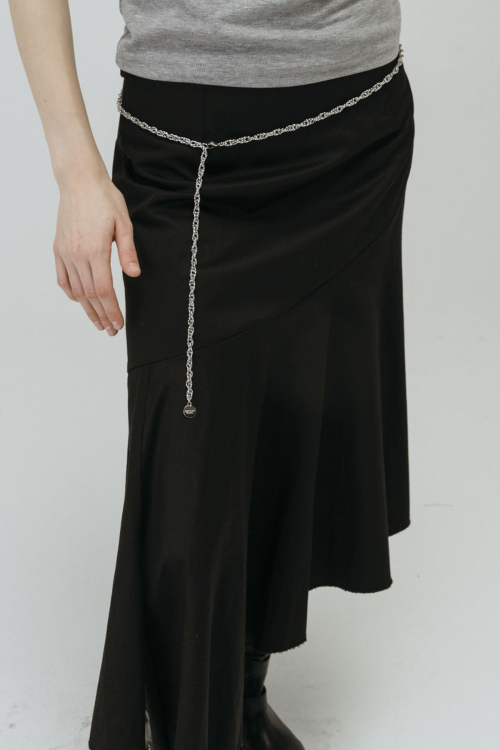 [TITANIUM] TWIST METAL CHAIN BELT_SILVER
