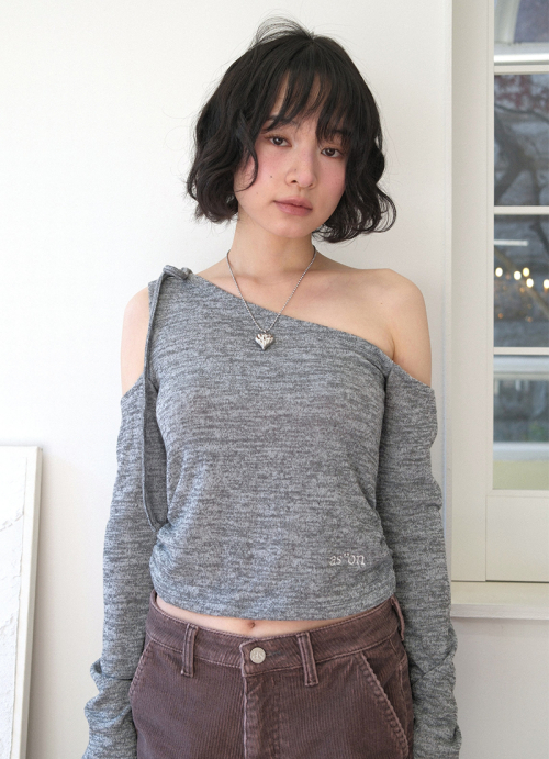 MUSE CUT-OUT TEE / GRAY