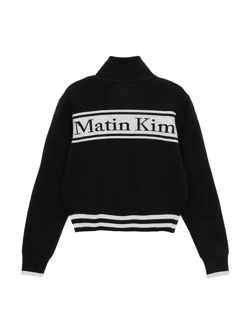 SPELL POINT STRIPE KNIT CARDIGAN IN BLACK
