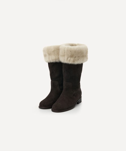 GRAND FUR LONG BOOTS (BROWN)