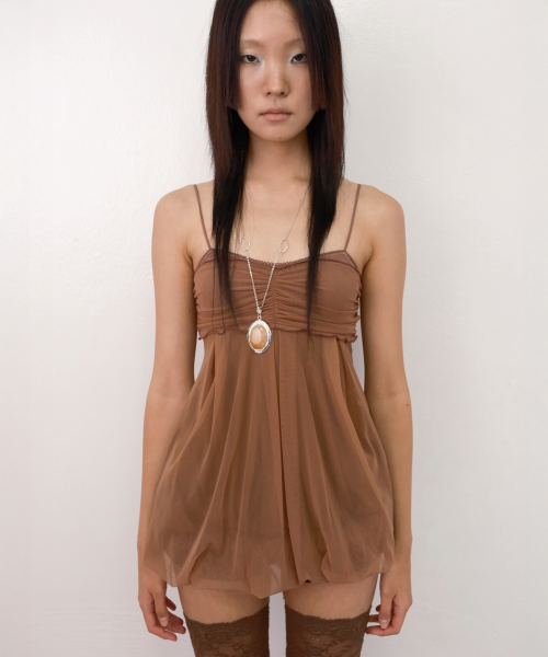 Mesh Fluff Mini Top *Mocha Truffle