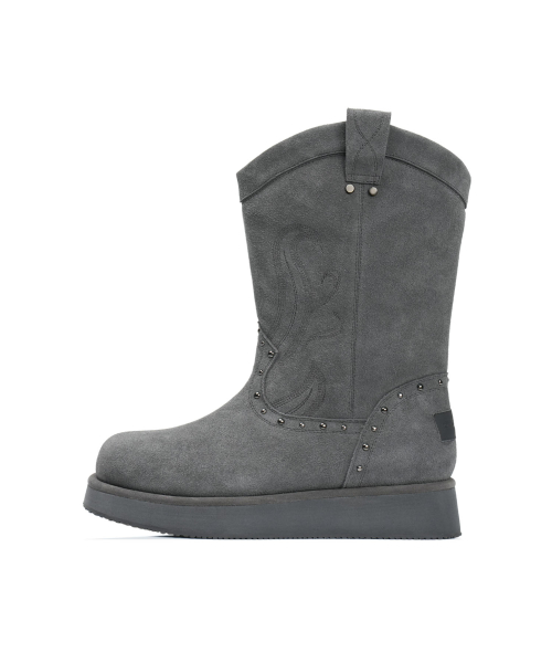 [X ODOR] WESTERN FUR BOOTS / GREY