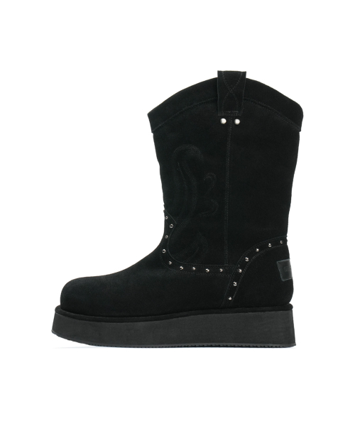 [X ODOR] WESTERN FUR BOOTS / BLACK
