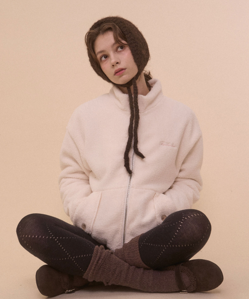 TEDDY FLEECE JACKET-IVORY