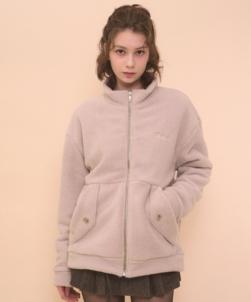 TEDDY FLEECE JACKET-CREAM BEIGE