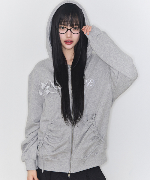 PURE FRILL HOODED ZIP-UP MELANGE