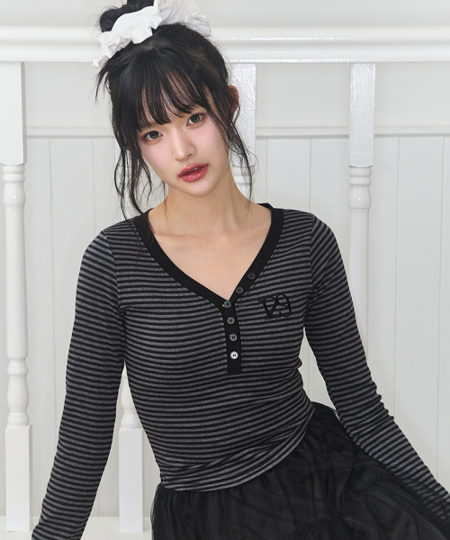 129 BASIC LONG SLEEVE CHARCOAL BLACK