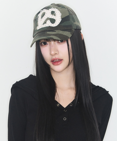 129 APPLIQUE STUD BALL CAP CAMO