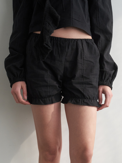 Mellow Cotton Bloomer Shorts_Black