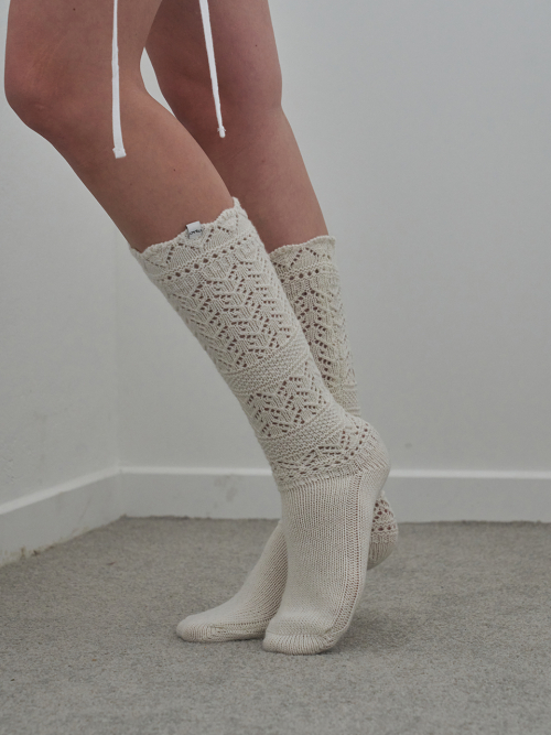 Lacy Knit Knee Socks_3 color