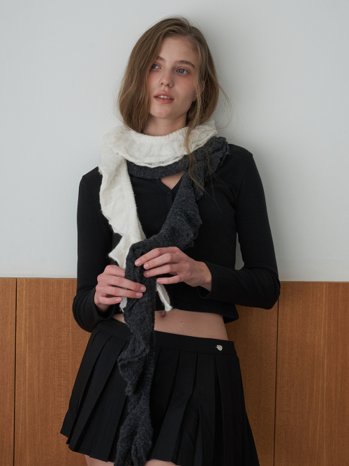 Frill Knit Wave Scarf_3 color