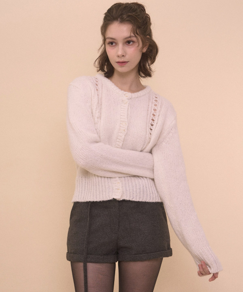 BELT ROLL-UP SHORTS-DARK GRAY