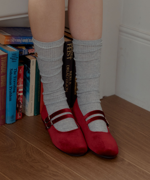 VELVET TWO STRAP MARYJANES_RED