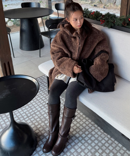 BUCKLE LONG BOOTS_BROWN