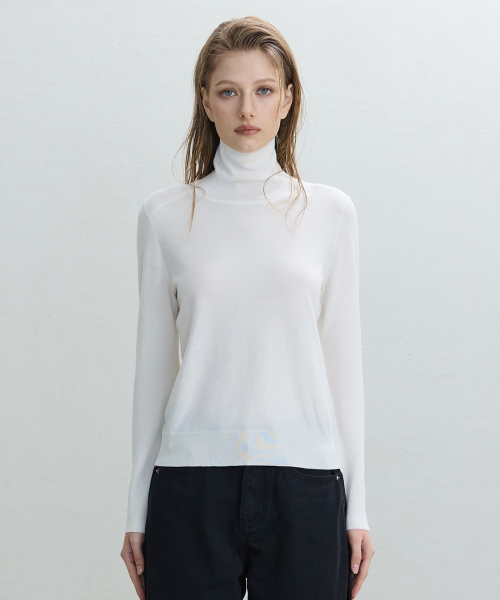 Basic Thin Turtleneck [IVORY]