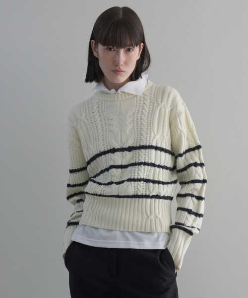 Low Gauge Cable Pullover [IVORY]