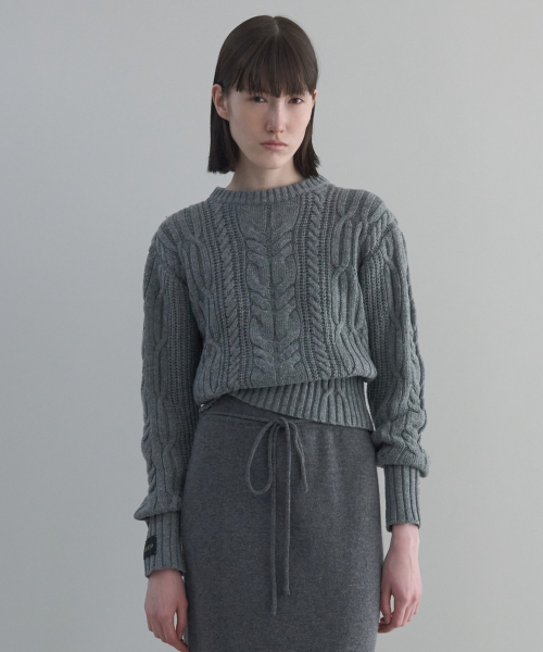 Low Gauge Cable Pullover [GREY]