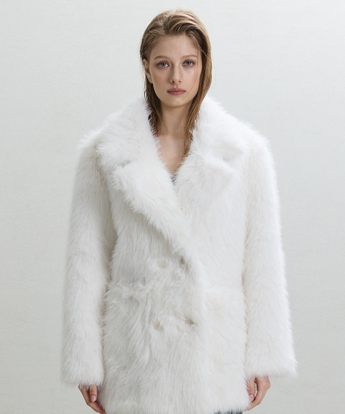 Tailored Faux Fur Jacket [WHITE]