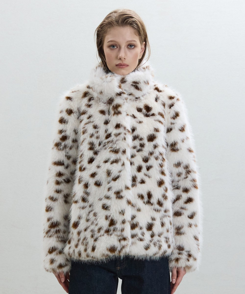 Bambi Print Faux Fur Jacket [IVORY]