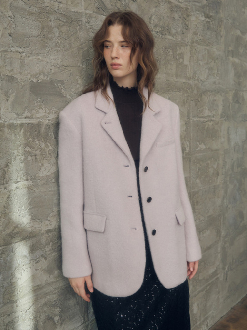 Three-Button Hairy Single Jacket MU2599JK901M_LIGHT PINK
