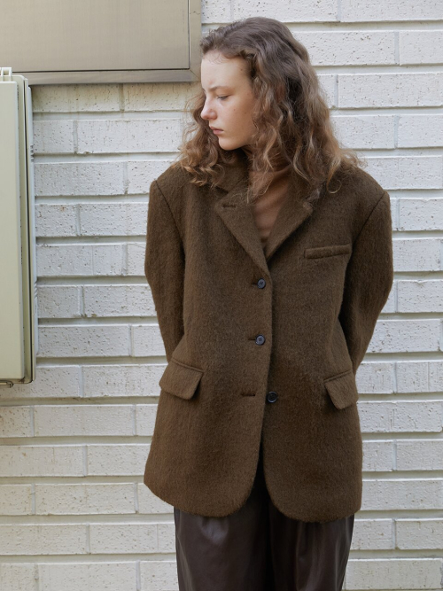 Three-Button Hairy Single Jacket MU2599JK901M_BROWN