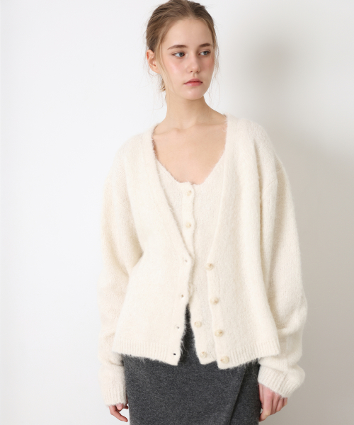 Hairy Alpaca Boxy Cardigan - 아이