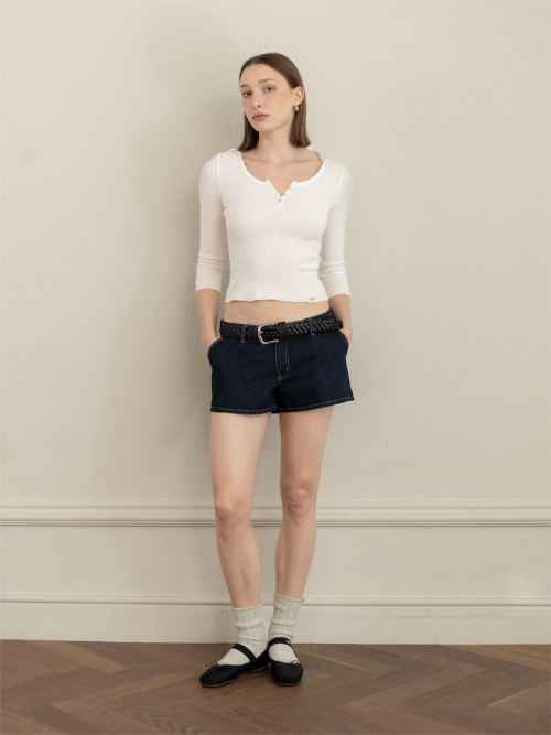 THE RACHEL DENIM SHORTS (DEEP BLUE)