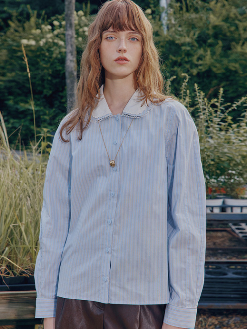 Scallop Collar Blouse MU2578BL703M_2color