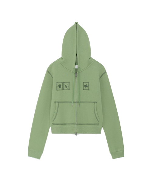 TCM tornado hooded zip-up (green)